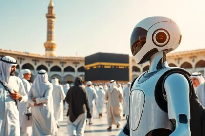Manara AI robot assisting Hajj and Umrah pilgrims in Saudi Arabia