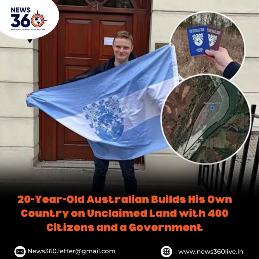 Australian man creating his own country with a flag and citizens