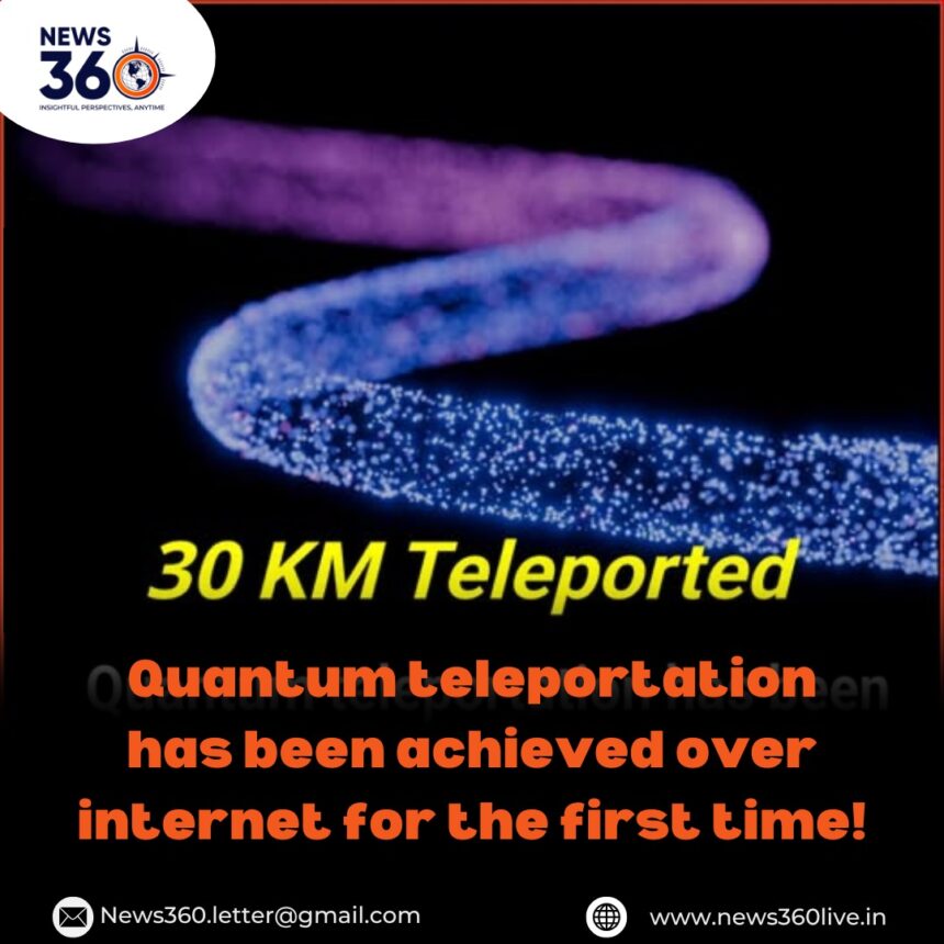 Quantum teleportation internet transmission across 30 KM
