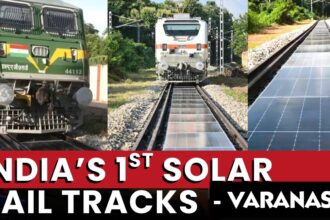 Removable solar panel system installed between railway tracks at BLW, Varanasi
