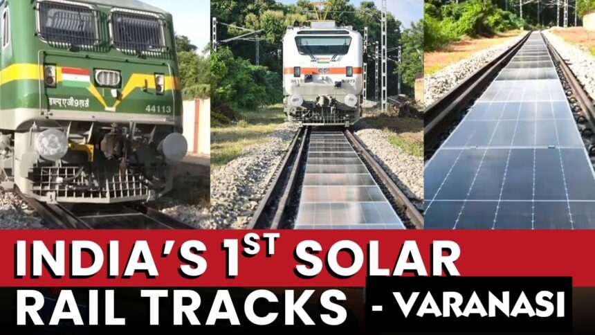 Removable solar panel system installed between railway tracks at BLW, Varanasi