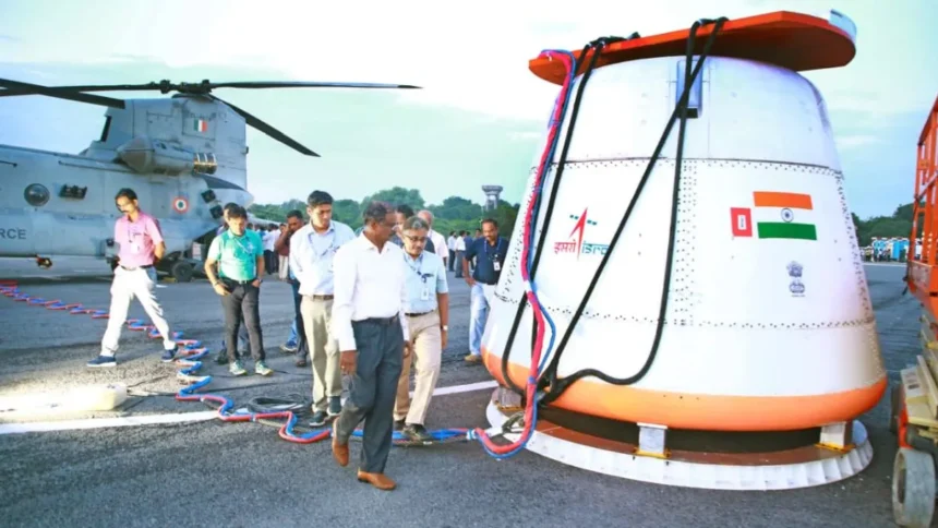 ISRO has successfully conducted parachute deployment trials for the Gaganyaan crew module