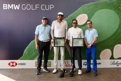 (L-R) Mr. Gautham Gudigopuram – Dealer Principal, KUN Exclusive with Tournament 1 Winners Mr. Harsh Koppaka ( Category A), Mr. Mohan Tayel (Category B) and Mr. Somil Nijhawan, CEO, KUN Exclusive.