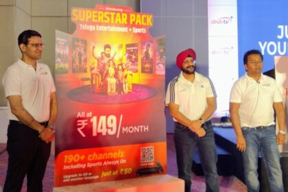 Photo Caption - From Left to Right Mr. Ankush Nagran, Head of Marketing, Dish TV Mr. Shyam Pothula, Zonal Sales Head - AP and Telangana, Dish TV Mr. Sukhpreet Singh, Chief Revenue Officer, Dish TV